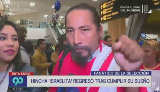 'Hincha israelita' llegó a Lima y le hizo un pedido a Ricardo Gareca. (Captura: Latina)
