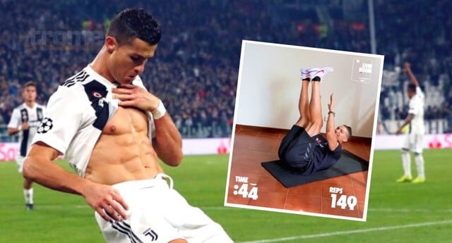 Cristiano Ronaldo lanza imposible reto de abdominales