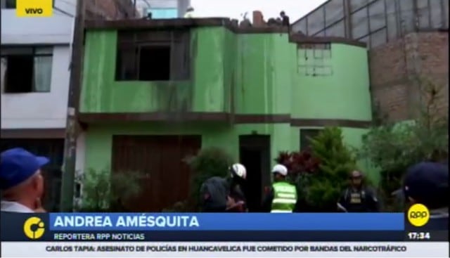 La Victoria: Policía resultó herido durante incendio en tercer piso de vivienda. (Fotos: Captura RPP TV)