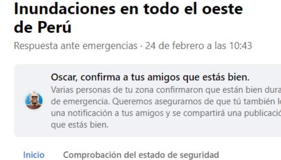 Así te avisa Facebook si tus amigos están bien tras las inundaciones en Perú. (Foto: Mag - Oscar Guerrero)