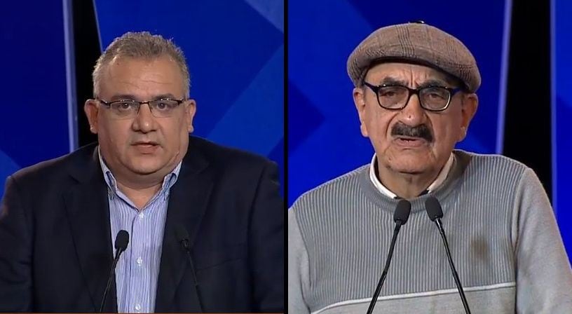 Gustavo Guerra García y Enrique Fernández polemizaron durante el segundo debate del JNE. (Foto: América TV)
