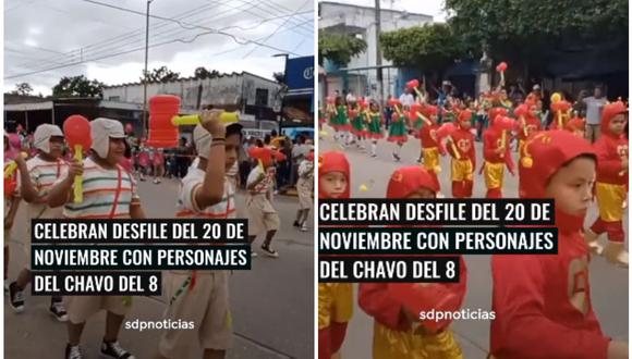 Niños desfilaron en México y le rindieron homenaje a 'Chespirito'. (Foto: @aleloto1810 / TikTok)