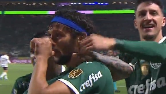 Gustavo Scarpa emparejó el marcador global en el Palmeiras vs. Paranaense. Foto: Captura de pantalla de ESPN.