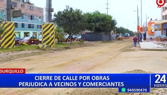 El cierre de la avenida Villarán ha generado malestar entre los vecinos. (Foto: 24 Horas)