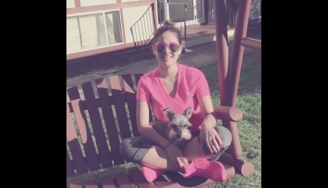Katy García en Instagram junto a su mascota