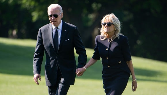 El presidente de los Estados Unidos, Joe Biden, y la primera dama de los Estados Unidos, Jill Biden. (Foto de SAUL LOEB / AFP)
