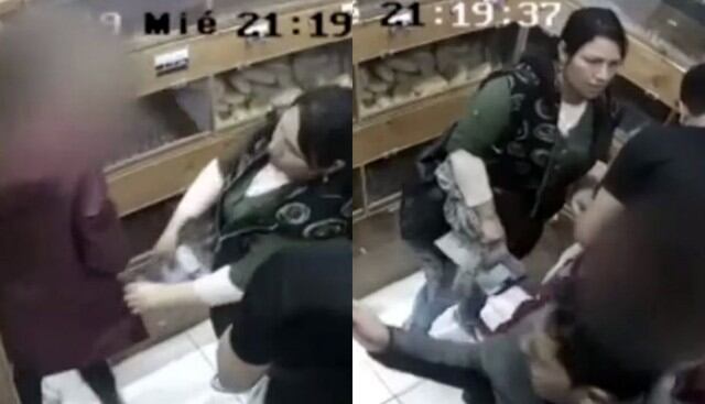 Captan a mujer robando moderno celular a menor mientras compraba pan. Foto: Captura de ATV Noticias