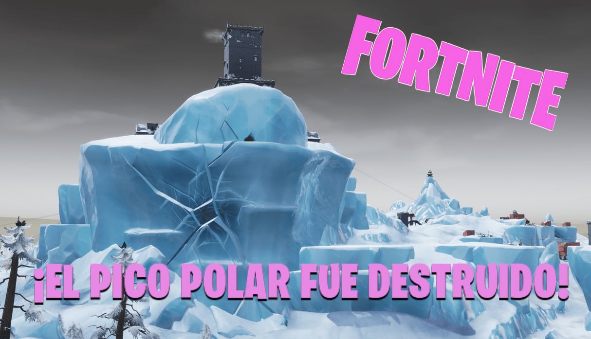 Pico Polar, uno de los puntos misteriosos del mapa de Fortnite, fue destruido por la enorme criatura escondida debajo. (Fotos: fortniteinsider.com/bolavip.com)