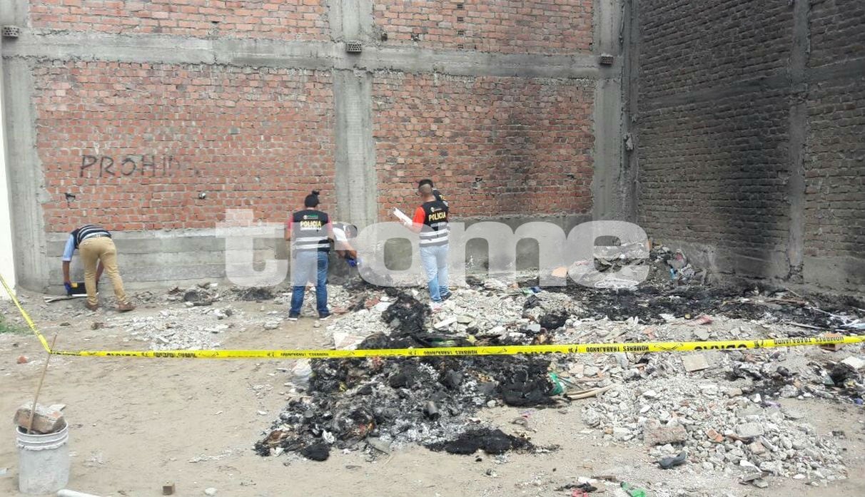 Cadáver calcinado de mujer es encontrado en Trujillo. Foto: Trome