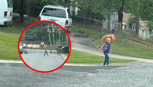 El 'muñeco diabólico' apareció por las calles de Estados Unidos y atemorizó a varias personas. (Foto: Facebook Kendra Walden).