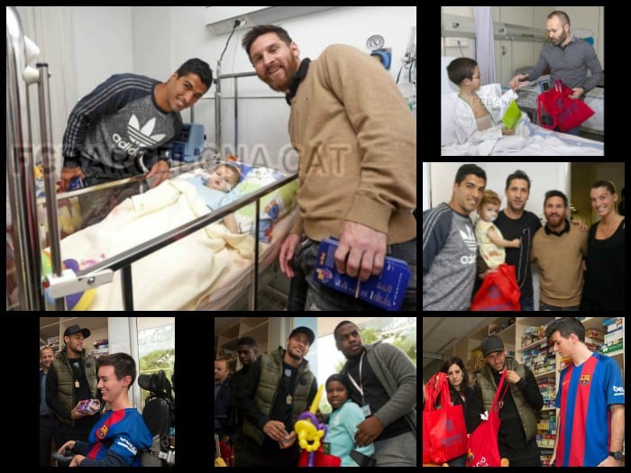 Barcelona: Lionel Messi junto al plantel muestran su lado solidario al visitar ocho hospitales