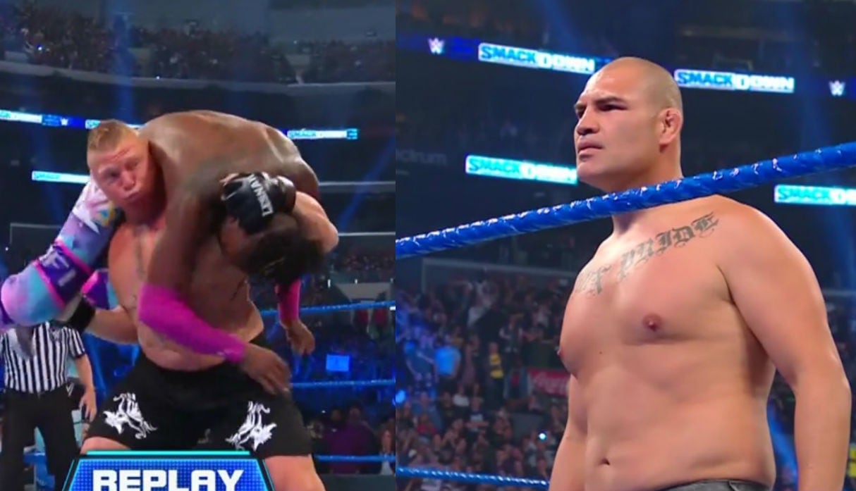 Caín Velásquez le salió al frente a Brock Lesnar. (Captura Fox Sports 3)