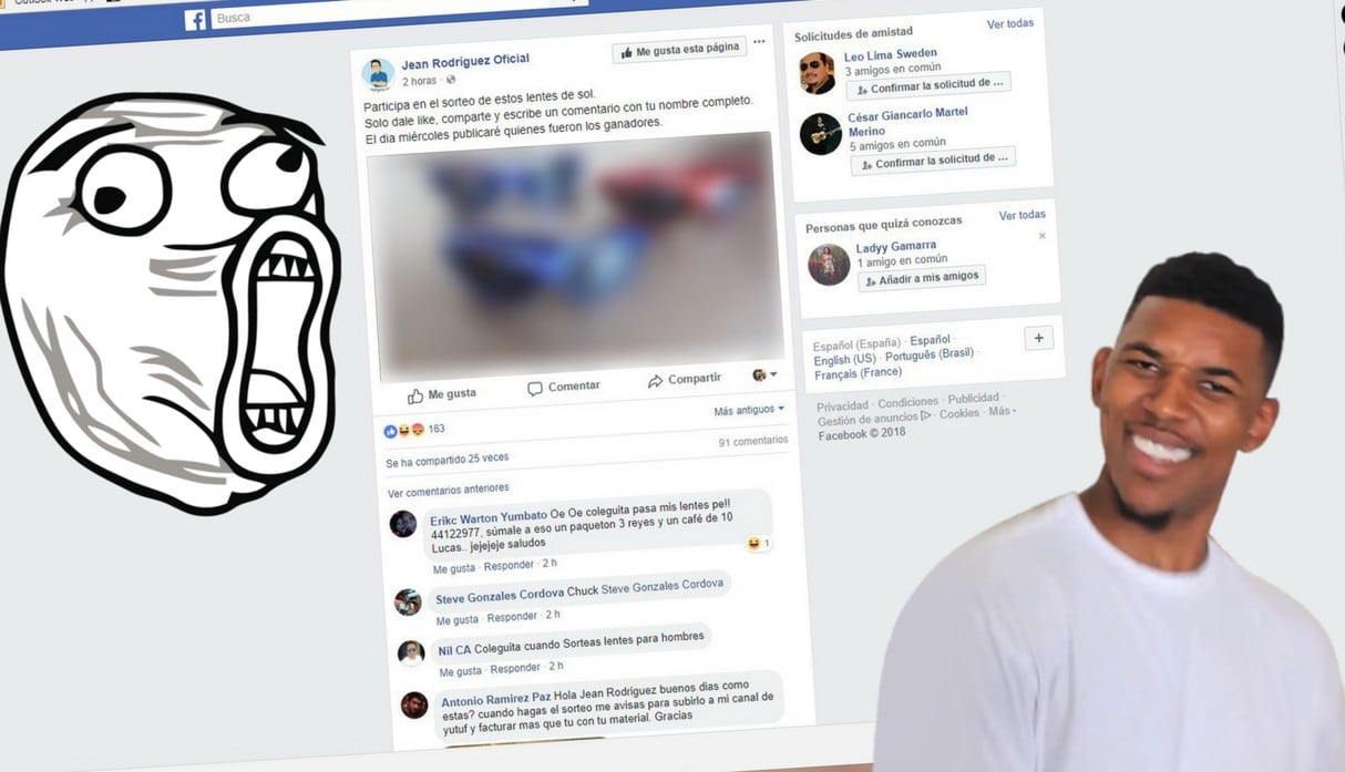 Facebook viral: Sortea lentes en sus redes y lo trolean