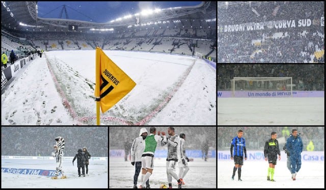 Juventus vs Atalanta: Partido suspendido por impresionante nevada que tapó todo el Allianz Stadium | FOTOS
