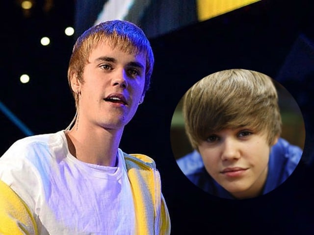 Justin Bieber en el 2017 y en el 2010.