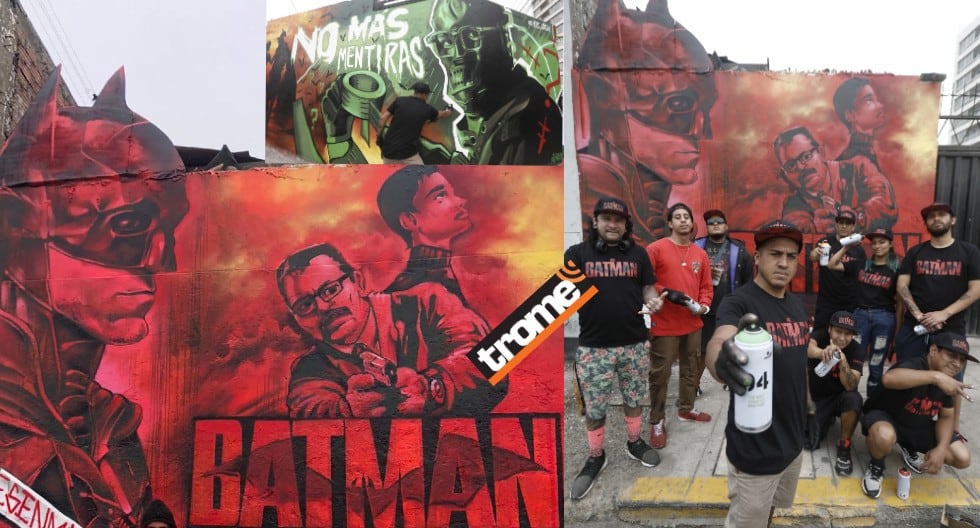 Artistas grafiteros del Perú brillan ante Warner Bros y realizan mural por estreno de 'The Batman'.  (Entrevista: Isabel Medina / Foto: César Campos - Trome).
