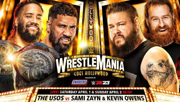Los Usos podrán sus titulo en juego en WrestleMania 2023. (WWE Corporation)