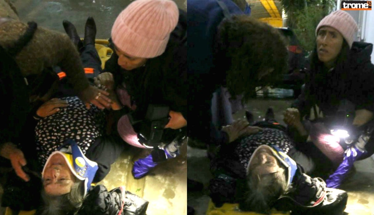 Periodista que cubría tragedia en fiesta patronal rompe en llanto al encontrar a su tía entre los escombros . Foto: Trome Regiones