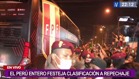 Bus de la selección peruana de fútbol. (Foto: captura | Canal N)