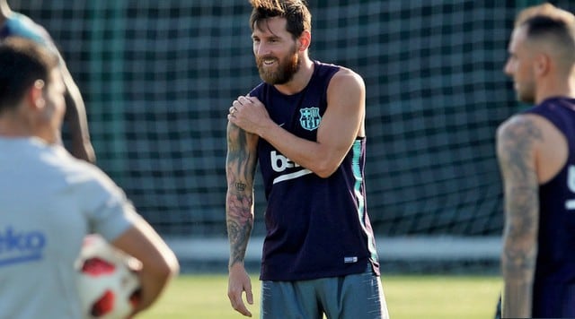 Lionel Messi  volvió a los entrenamientos con Barcelona