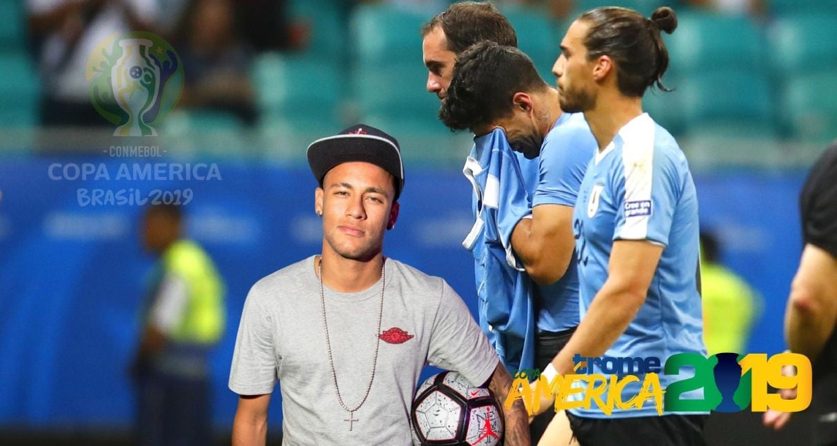 Neymar consoló a  Luis Suárez tras a fallar penal y quedar eliminado