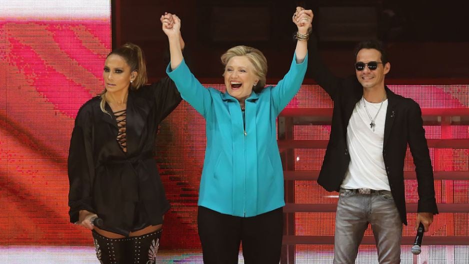 Jennifer López y Marc Anthony juntos en concierto de apoyo a Hillary Clinton