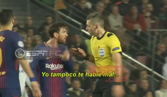 Lionel Messi enfurecido enfrentó al árbitro del Barcelona vs Chelsea y lo trató como le dio la gana VIDEO