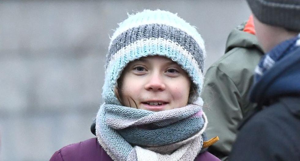 La activista ambiental sueca Greta Thunberg participa en la huelga climática "Viernes para el futuro", afuera del parlamento sueco en Estocolmo, en enero pasado. (Archivo/AFP/TT NEWS AGENCY/Claudio BRESCIANI)