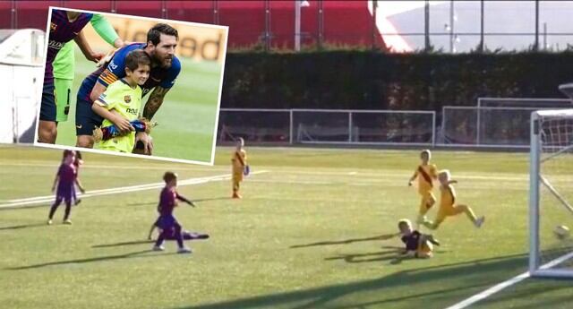 Thiago Messi anota doblete con la camiseta de Barcelona