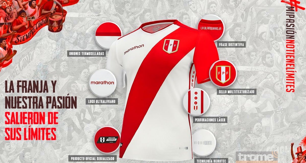Este es el nuevo diseño de camiseta que lucirá desde este jueves la selección peruana