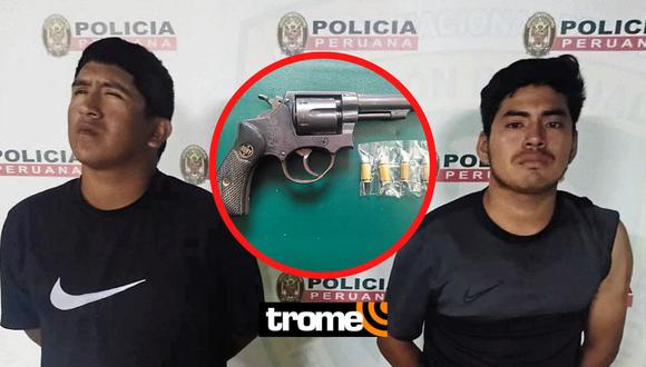 Jorge Rivera (23) y Fernando Bernabel (22) cayeron en la avenida Separadora Industrial con un arma en su poder. (Foto: Trome)
