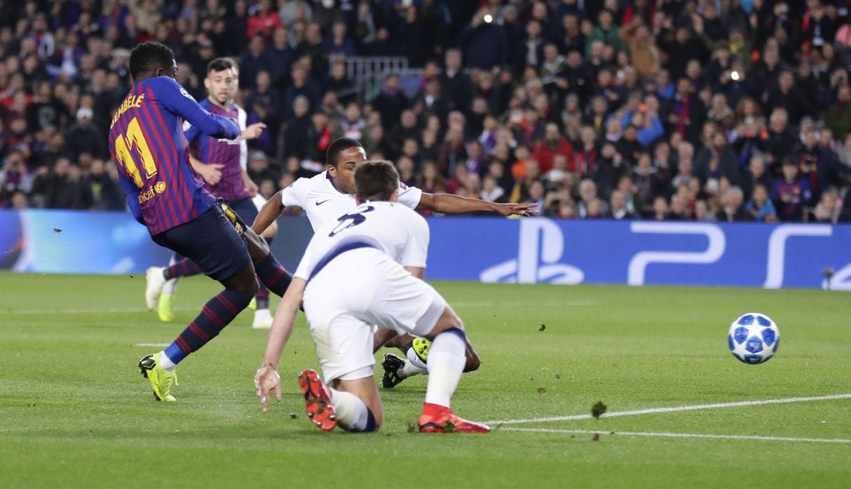 Gol de Dembélé en Barcelona vs Tottenham por Champions League