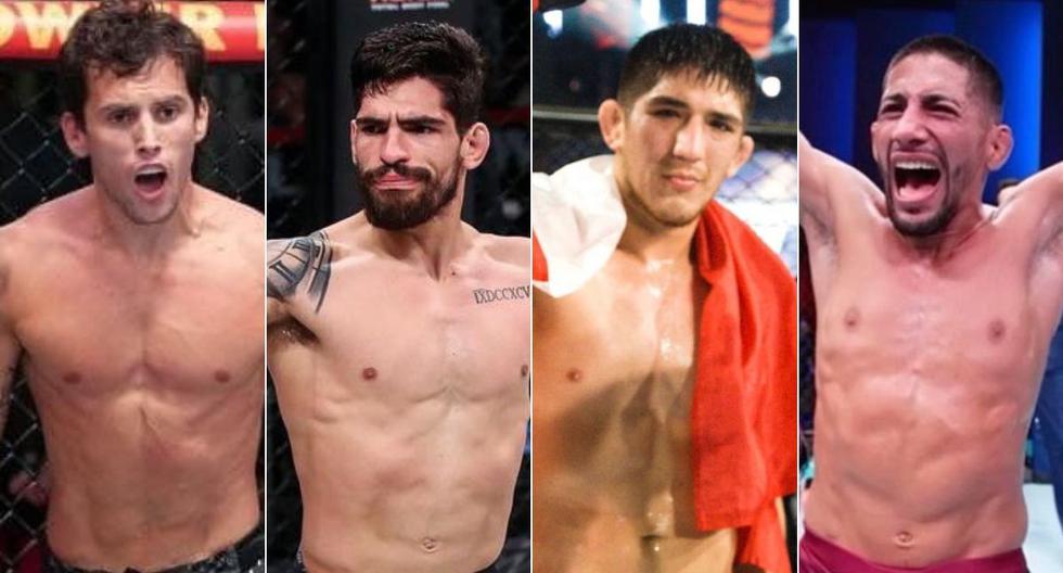 'El Niño' Puelles, 'Dreamkiller' Bolaños, 'The Machine' Bedoya y 'Soncora' Marcos son los peruanos que nos representan en UFC este 2023. (UFC/ Bellator / FFC)