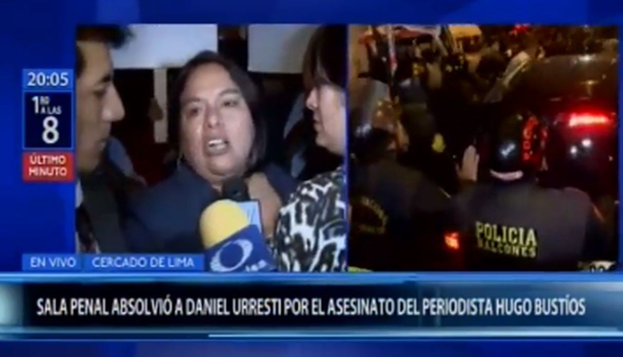 Sharmelí Bustíos, hija del periodista Hugo Bustíos, reaccionó con indignación y furia tras la absolución de Daniel Urresti. (Capturas: Canal N)