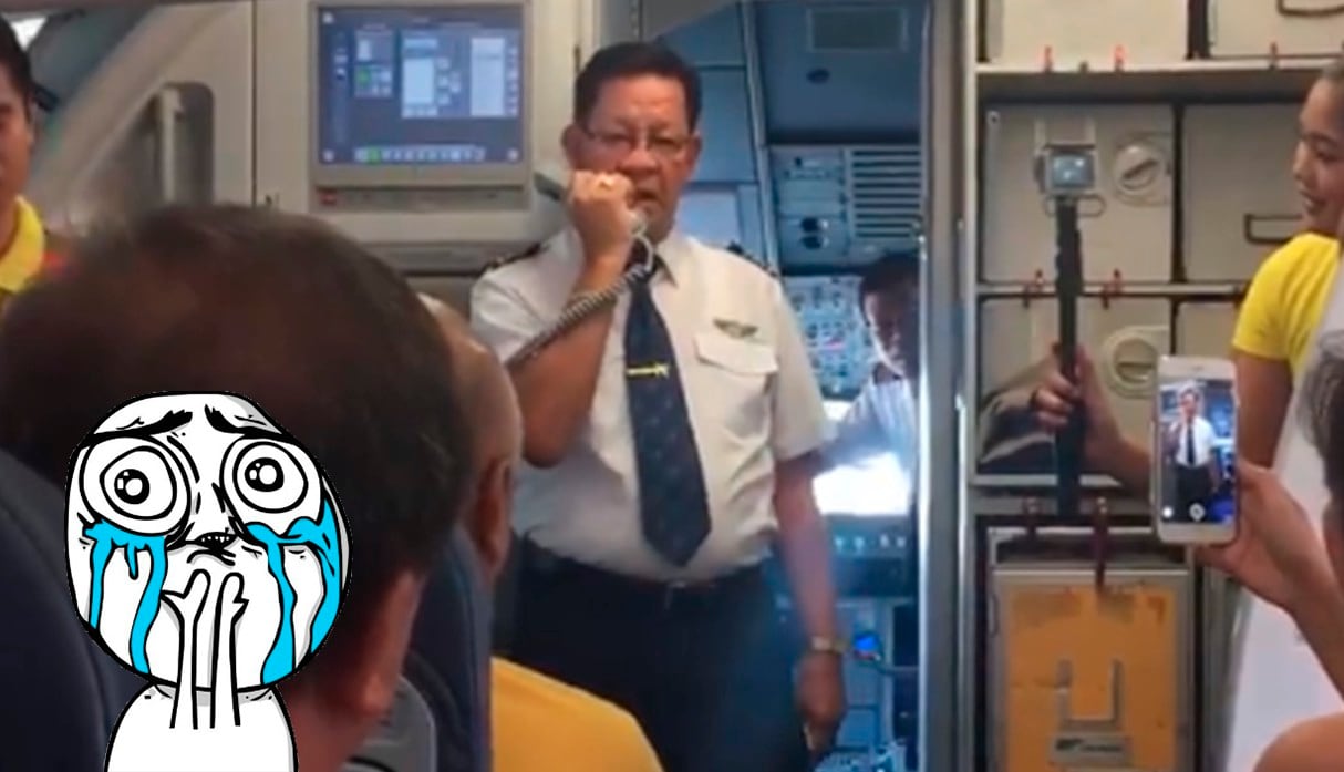 Piloto no pudo contener las lágrimas tras anunciar su retiro. (Facebook | Kathrine Sheree Lobrigas Tandingan)