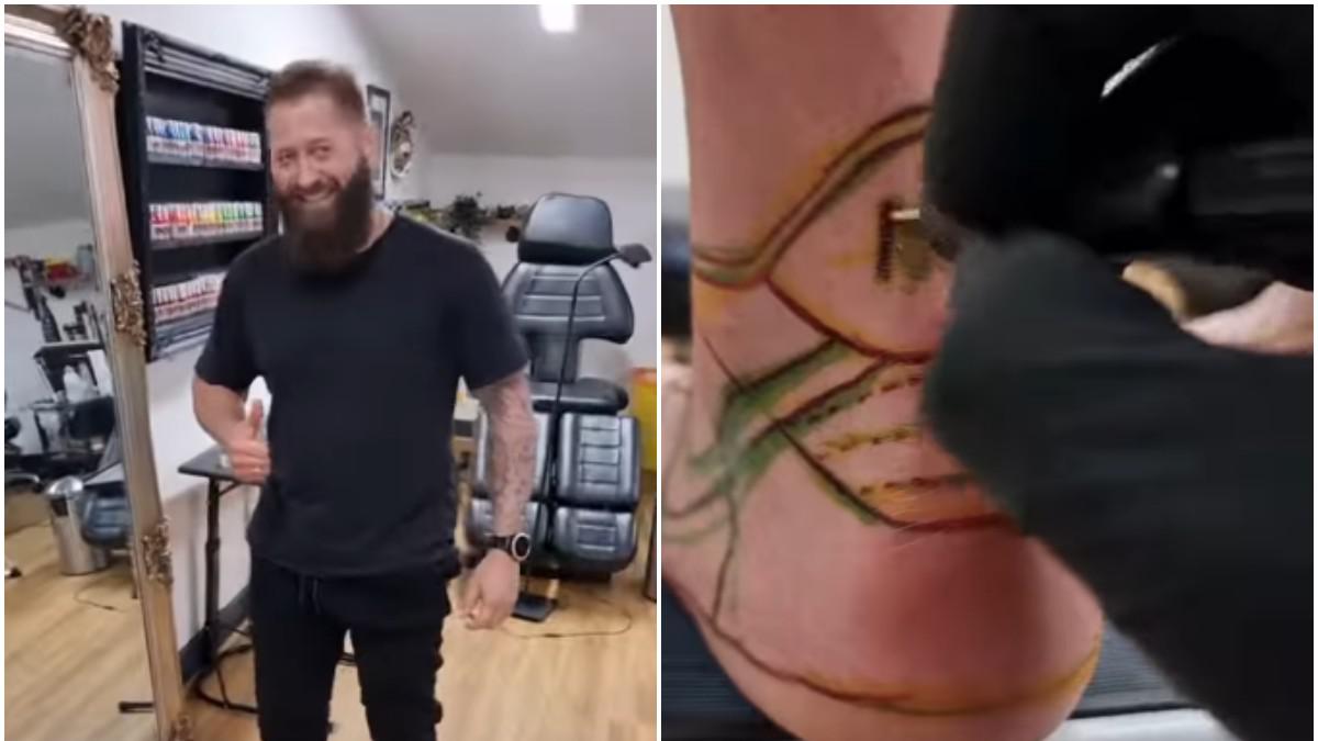 Hombre se tatúa tenis Nike Jordan en pies: quién es y por qué lo hizo