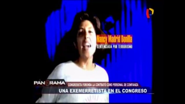 Nancy Madrid Bonilla fue sentenciada a 18 años de cárcel por terrorismo. Ahora trabaja para el despacho de María Elena Foronda. (Captura)