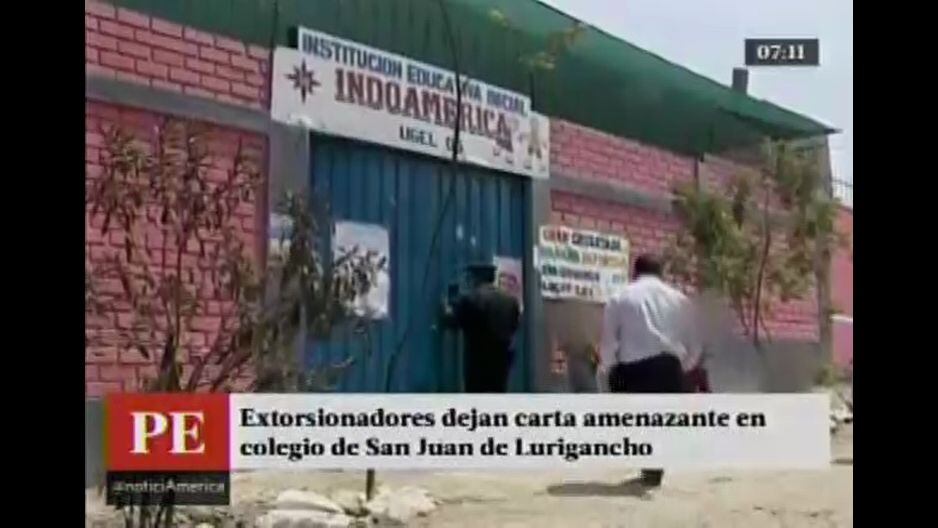 Extorsionadores amenazan a niños y profesores de colegio inicial de San Juan de Lurigancho.
