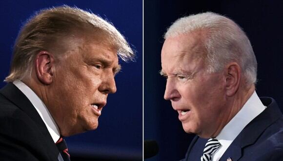 Donald Trump y Joe Biden debaten en Cleveland, Ohio. (Fotos: JIM WATSON y SAUL LOEB / AFP).