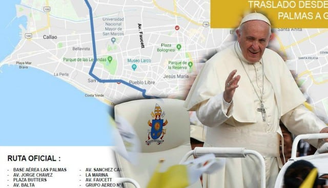 Papa Francisco en Perú: Estas son todas las calles que recorrerá en Lima