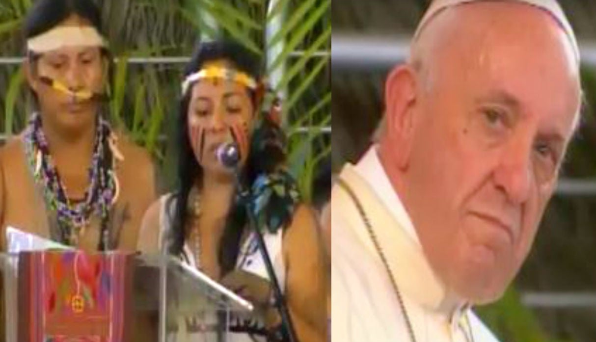 Papa Francisco escucha el reclamo de la amazonía peruana.