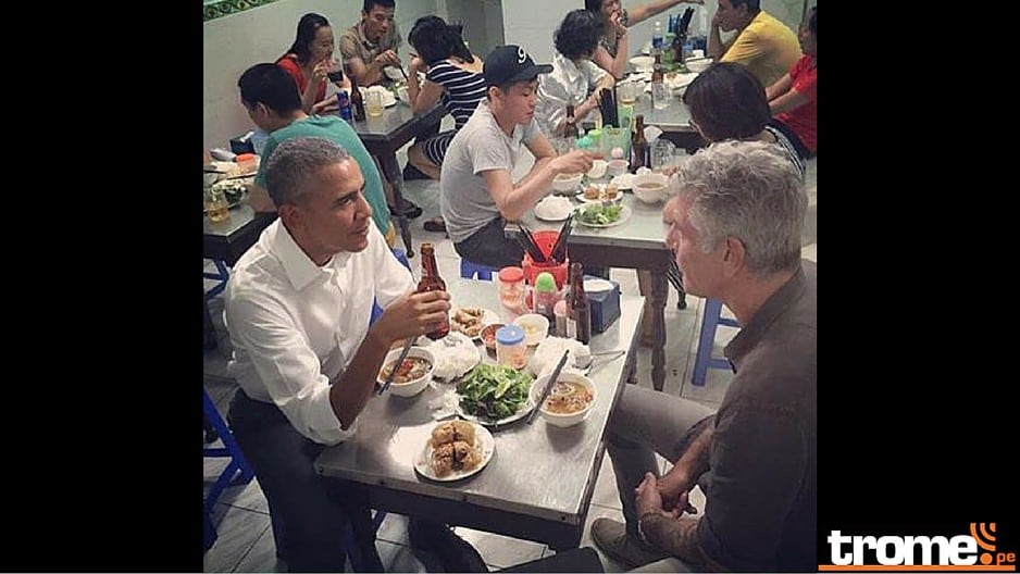 Barack Obama cenó menú de seis dólares con Anthony Bourdain… y no pagó