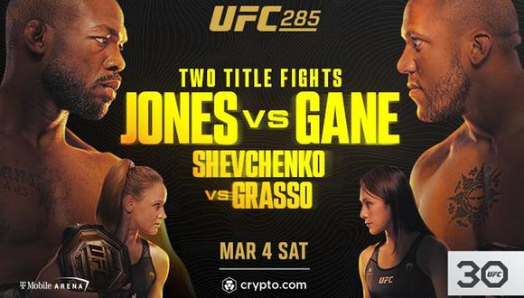 UFC 285 se presenta este sábado 4 de marzo en Las Vegas, Nevada. Foto: UFC