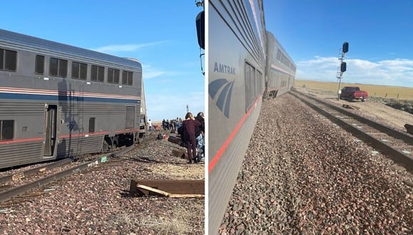 El tren Empire Builder 7/27 descarriló cinco vagones cerca a Joplin, en Montana. (Foto: Twitter @_alpaljpeg)