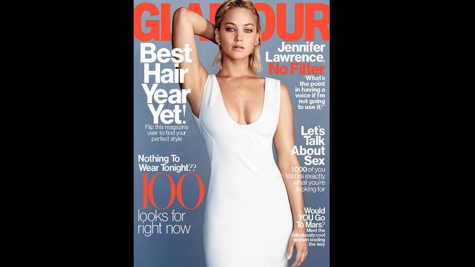 Jennifer Lawrence protagoniza la portada de la revista Glamour. Foto: Glamour