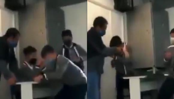Un estudiante de secundaria terminó con el brazo dislocado al jugar "fuercitas" con otro compañero, dentro del salón de clases en el Centro Escolar Morelos, en Puebla. (Foto: @QuePocaMadreMex)