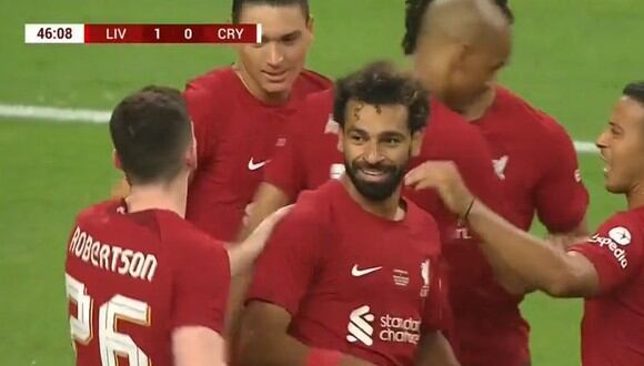 Mohamed Salah aumentó la ventaja sobre Crystal Palace en el inicio del segundo tiempo. Foto: Captura de pantalla de ESPN 3.