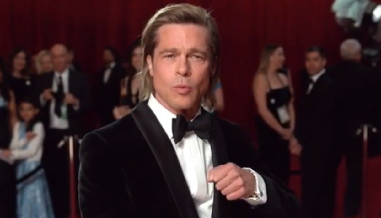 Brad Pitt se roba el suspiro de sus fans con Glambot en los Oscar  (Foto: captura)