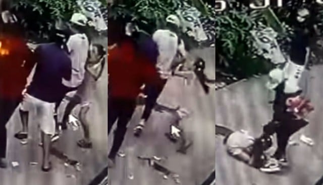 Ladrones patean a una niñita de 8 años que intentó impedir que le roben a su papá