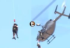 El IMPRESIONANTE rescate en helicóptero de la Policía de un hombre atrapado en incendio en Cercado de Lima